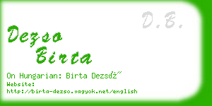 dezso birta business card